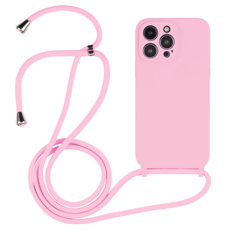 Custodia in silicone liquido con cordino per iPhone 15 Plus