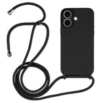 Custodia silicone liquido con cordino per iPhone 16 Pro