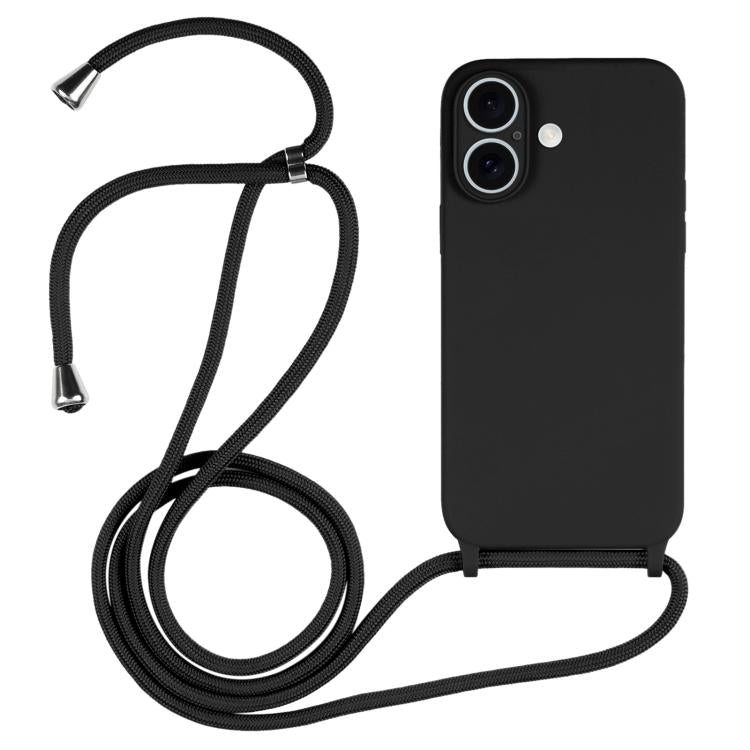 Custodia silicone liquido con cordino per iPhone 16 Pro