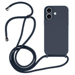 Custodia silicone liquido con cordino per iPhone 16 Pro
