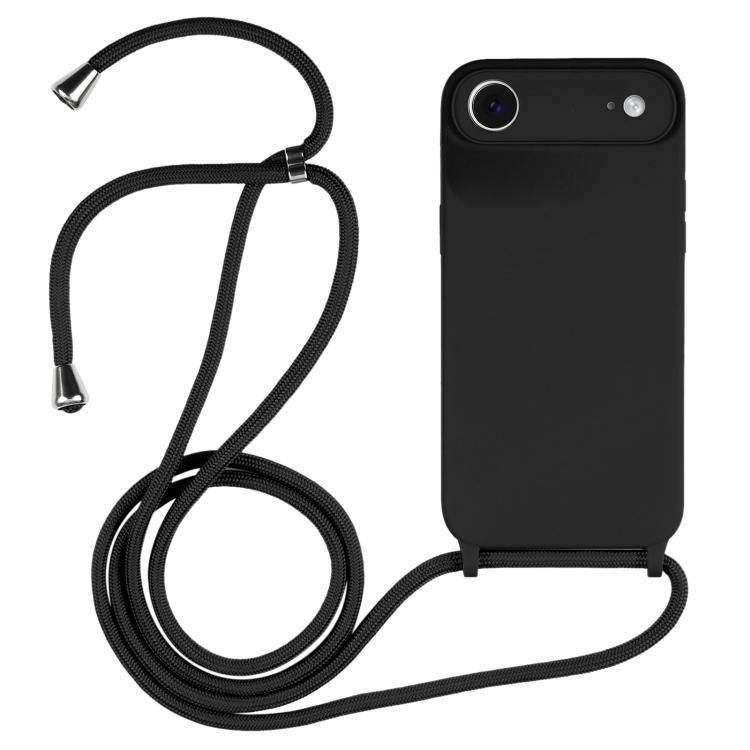 Custodia silicone liquido con cordino per iPhone 16 Pro