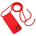 Custodia in silicone liquido con cordino per iPhone 16 Pro Max