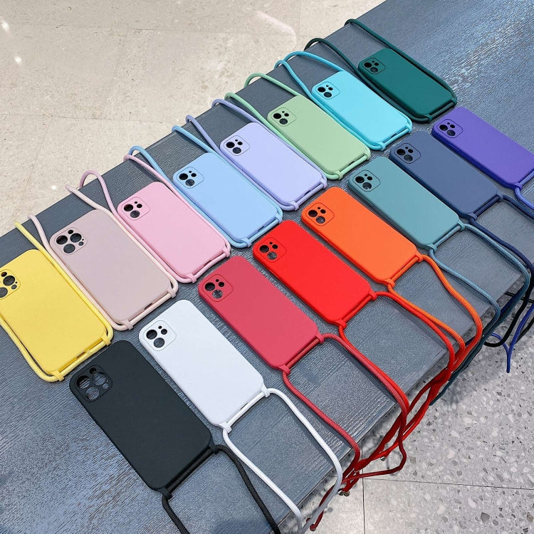 Custodia in silicone liquido con cordino per iPhone 15 Plus