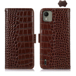 Custodia per telefono in pelle di vacchetta di coccodrillo, For Nokia G42 5G, For Nokia XR21, For Nokia C110