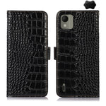 Custodia per telefono in pelle di vacchetta di coccodrillo, For Nokia G42 5G, For Nokia XR21, For Nokia C110