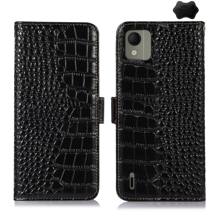 Custodia per telefono in pelle di vacchetta di coccodrillo, For Nokia G42 5G, For Nokia XR21, For Nokia C110