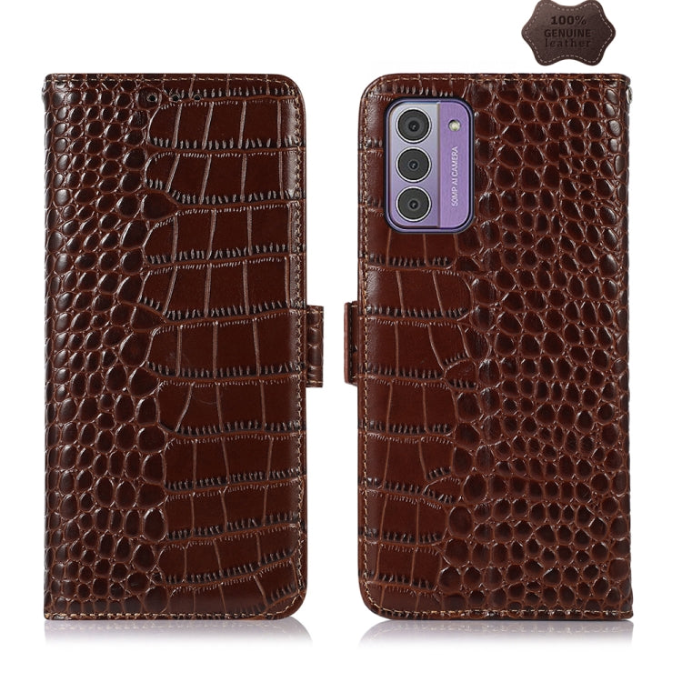 Custodia per telefono in pelle di vacchetta di coccodrillo, For Nokia G42 5G, For Nokia XR21, For Nokia C110