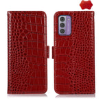 Custodia per telefono in pelle di vacchetta di coccodrillo, For Nokia G42 5G, For Nokia XR21, For Nokia C110