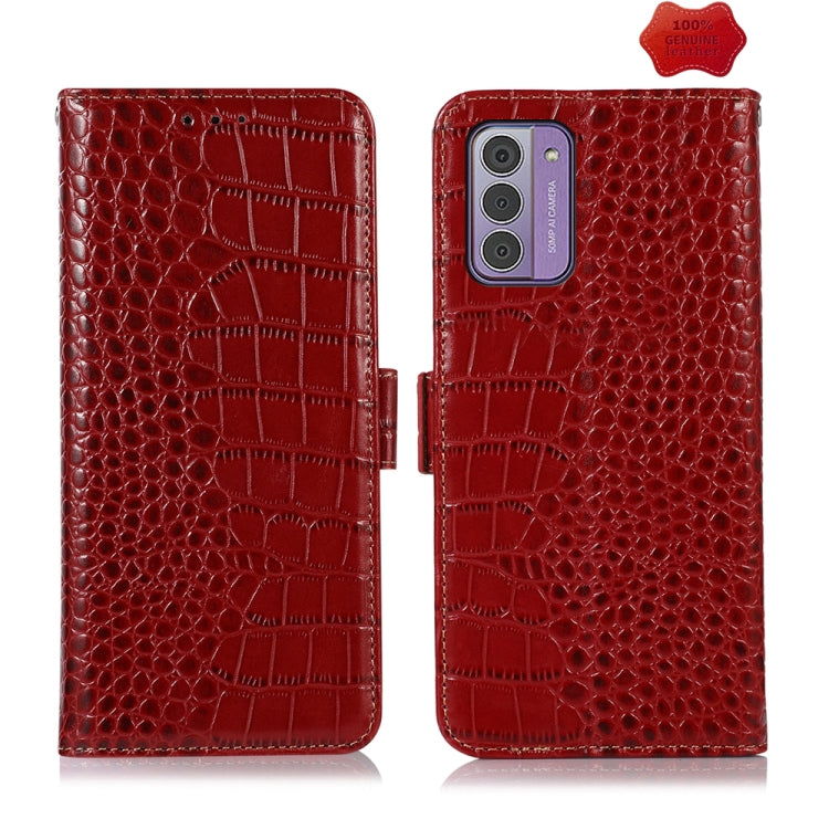 Custodia per telefono in pelle di vacchetta di coccodrillo, For Nokia G42 5G, For Nokia XR21, For Nokia C110
