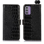 Custodia per telefono in pelle di vacchetta di coccodrillo, For Nokia G42 5G, For Nokia XR21, For Nokia C110