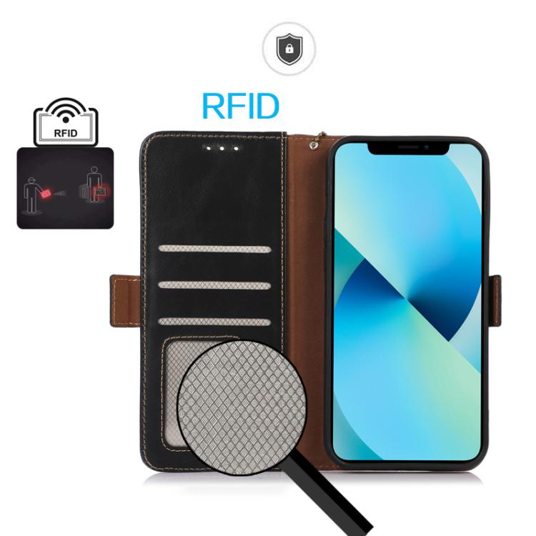 Custodia RFID in vera pelle con struttura magnetica per OnePlus Nord CE6 Lite e