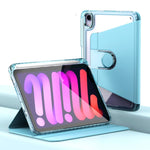 Custodia per iPad in pelle trasparente con rotazione a 360°