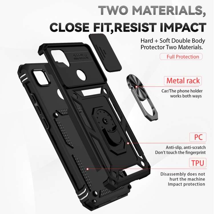 Custodia per telefono con supporto per camshield scorrevole, For Xiaomi Redmi 10A, For Xiaomi Redmi 10C, For Xiaomi Redmi Note 11E