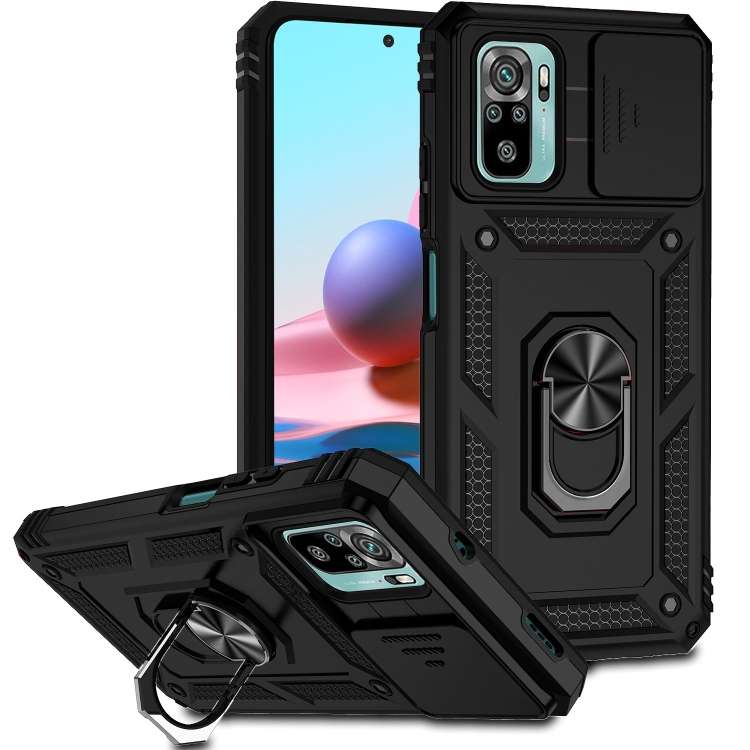 Custodia per telefono con supporto per camshield scorrevole, For Xiaomi Redmi Note 10 Pro, For Xiaomi Redmi Note 10, For Xiaomi Poco X3