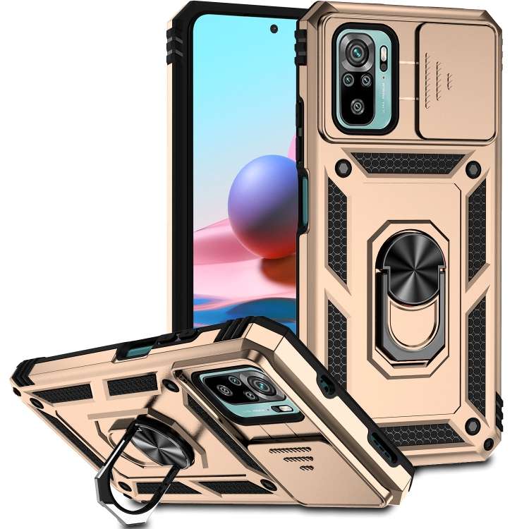 Custodia per telefono con supporto per camshield scorrevole, For Xiaomi Redmi Note 10 Pro, For Xiaomi Redmi Note 10, For Xiaomi Poco X3