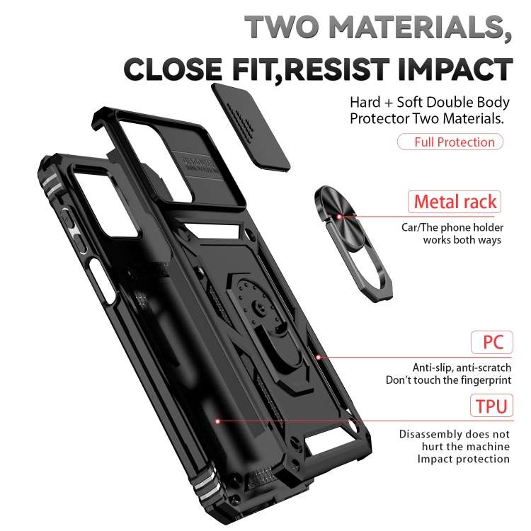 Custodia per telefono con supporto per camshield scorrevole, For Xiaomi Redmi Note 12 5G, For Xiaomi 13 Pro, For Xiaomi 13