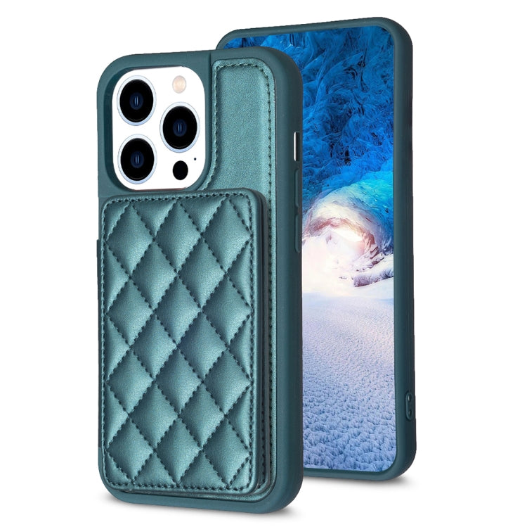 BF25 Custodia per telefono con porta carte di credito quadrato scozzese, For iPhone 14 Pro Max, For iPhone 15, For iPhone SE 2022 / 2020 / 8 / 7