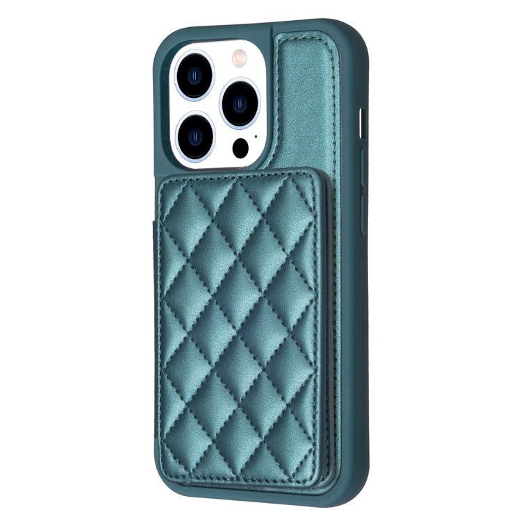 BF25 Custodia per telefono con porta carte di credito quadrato scozzese, For iPhone 14 Pro Max, For iPhone 15, For iPhone SE 2022 / 2020 / 8 / 7