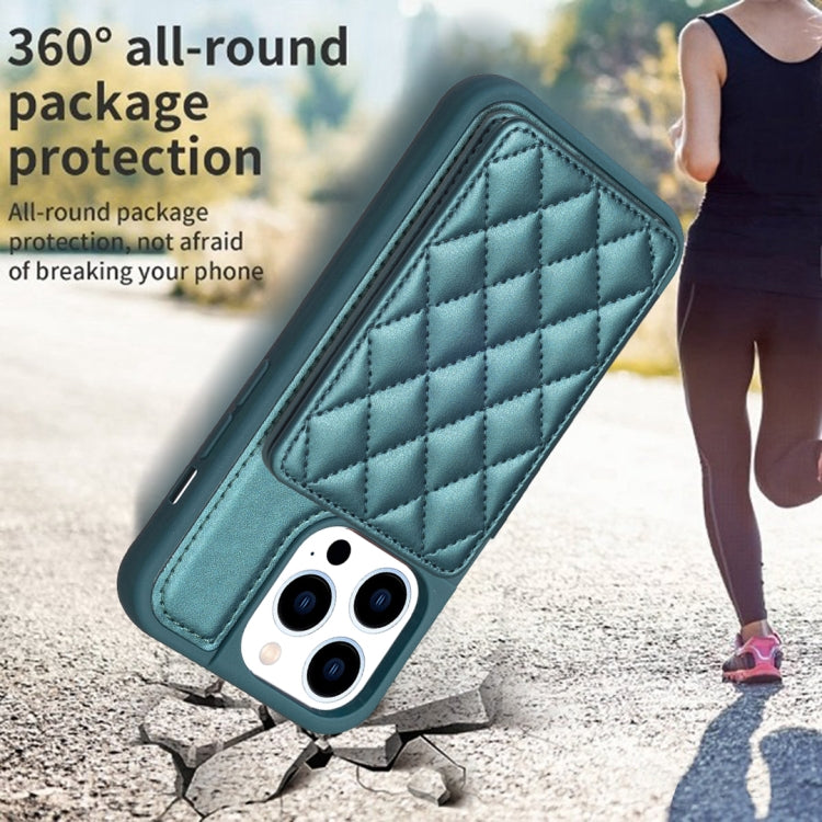 BF25 Custodia per telefono con porta carte di credito quadrato scozzese, For iPhone 14 Pro Max, For iPhone 15, For iPhone SE 2022 / 2020 / 8 / 7
