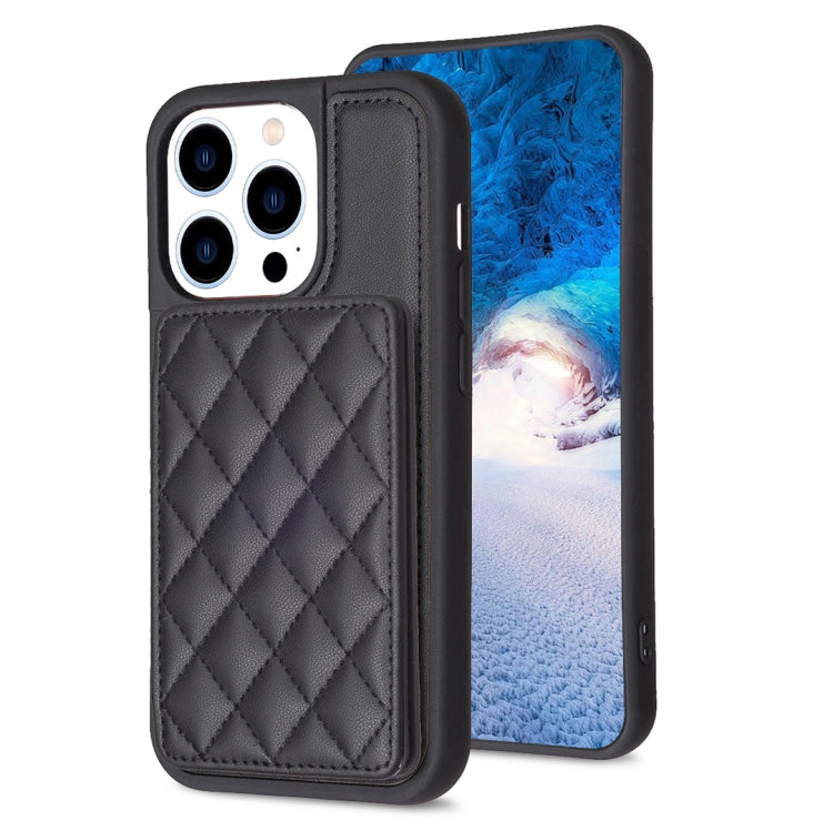 BF25 Custodia per telefono con porta carte di credito quadrato scozzese, For iPhone 14 Pro Max, For iPhone 15, For iPhone SE 2022 / 2020 / 8 / 7
