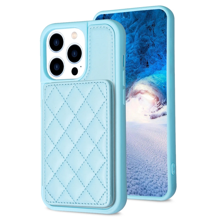 BF25 Custodia per telefono con porta carte di credito quadrato scozzese, For iPhone 14 Pro Max, For iPhone 15, For iPhone SE 2022 / 2020 / 8 / 7
