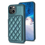 BF25 Custodia per telefono con porta carte di credito quadrato scozzese, For iPhone 14 Pro Max, For iPhone 15, For iPhone SE 2022 / 2020 / 8 / 7