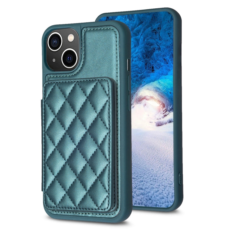 BF25 Custodia per telefono con porta carte di credito quadrato scozzese, For iPhone 14 Pro Max, For iPhone 15, For iPhone SE 2022 / 2020 / 8 / 7