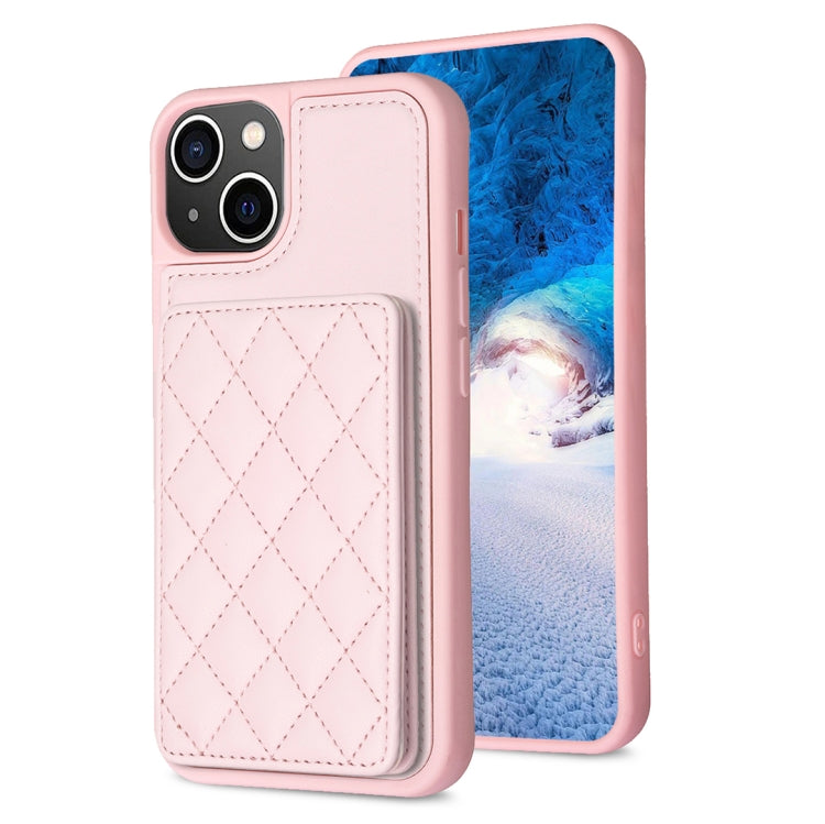 BF25 Custodia per telefono con porta carte di credito quadrato scozzese, For iPhone 14 Pro Max, For iPhone 15, For iPhone SE 2022 / 2020 / 8 / 7