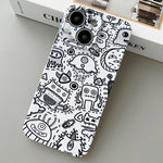 Custodia per telefono PC con foro preciso con motivo dipinto, For iPhone 14 Plus