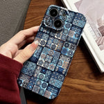 Custodia per telefono PC con foro preciso con motivo dipinto, For iPhone 13