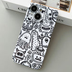 Custodia per telefono PC con foro preciso con motivo dipinto, For iPhone 13
