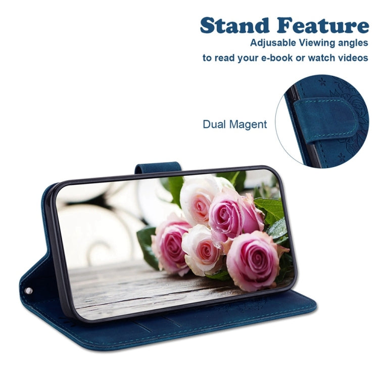 Custodia per telefono in pelle goffrata farfalla rosa, For OPPO Reno12 Pro 5G Global, For OPPO Reno12 5G Global, For OPPO K12x, For OPPO A60 4G