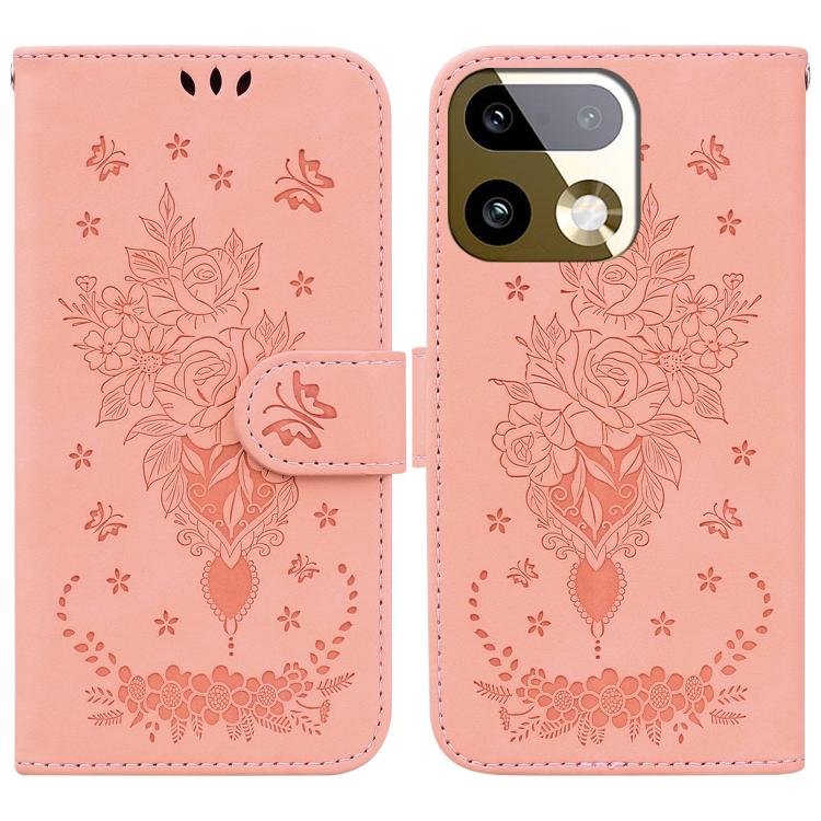 Custodia per telefono in pelle goffrata farfalla rosa, For Realme 16 5G, For Realme 16 Pro+ 5G, For Realme 16 Pro 5G, For Realme 15T 5G