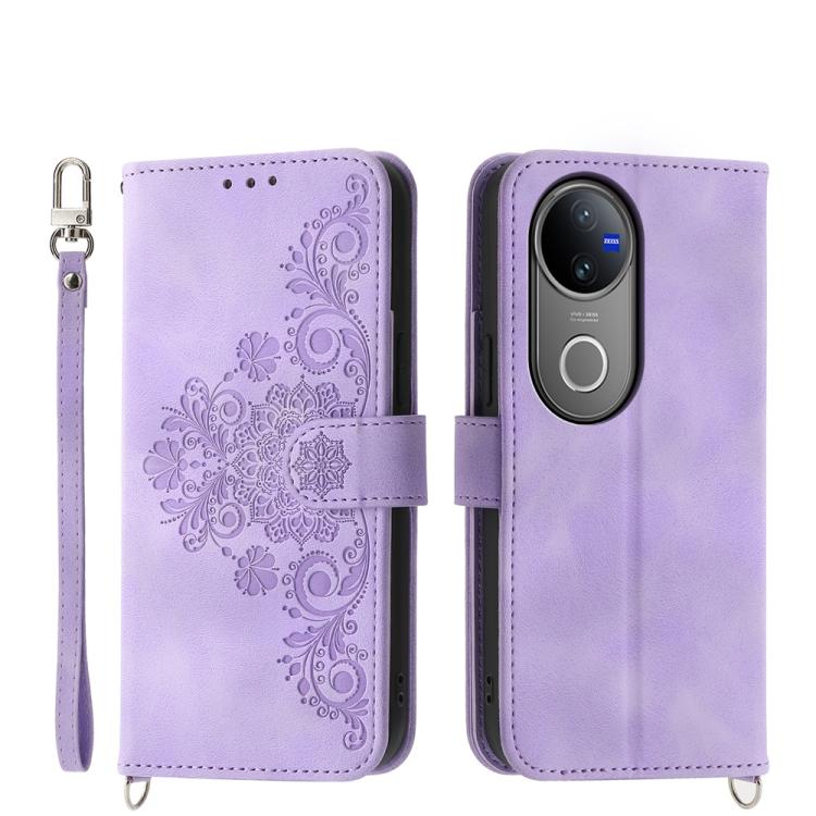 Custodia per telefono in pelle con portafoglio in rilievo con fiori al tatto, For vivo Y03, For vivo Y36, For vivo S17, For vivo Y78