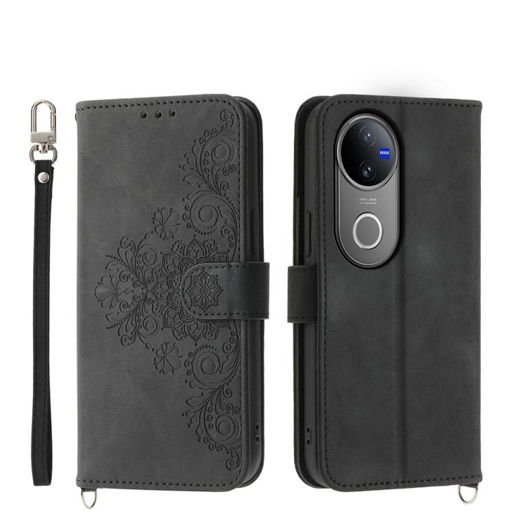 Custodia per telefono in pelle con portafoglio in rilievo con fiori al tatto, For vivo Y03, For vivo Y36, For vivo S17, For vivo Y78