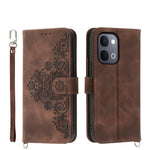 Custodia per telefono in pelle con portafoglio in rilievo con fiori al tatto, For vivo Y39 5G, For vivo Y29s 5G / Y04 4G, For vivo Y29 4G, For vivo V50
