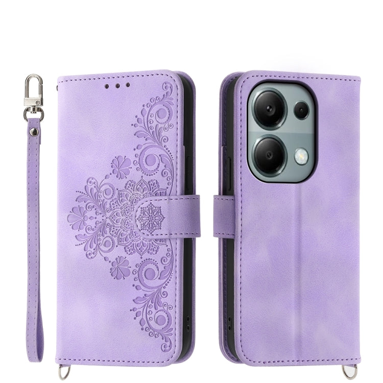 Custodia per telefono in pelle con portafoglio in rilievo con fiori al tatto, For Xiaomi Redmi A3, For Xiaomi Redmi Note 13 Pro 4G, For Xiaomi Redmi Note 13 4G, For Xiaomi Poco X6 Pro 5G