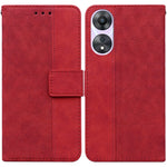 Custodia per telefono in pelle goffrata geometrica, For OPPO Reno11 Pro 5G Global, For OPPO A59 5G / A2M, For OPPO A38 4G / A18, For OPPO A58 4G