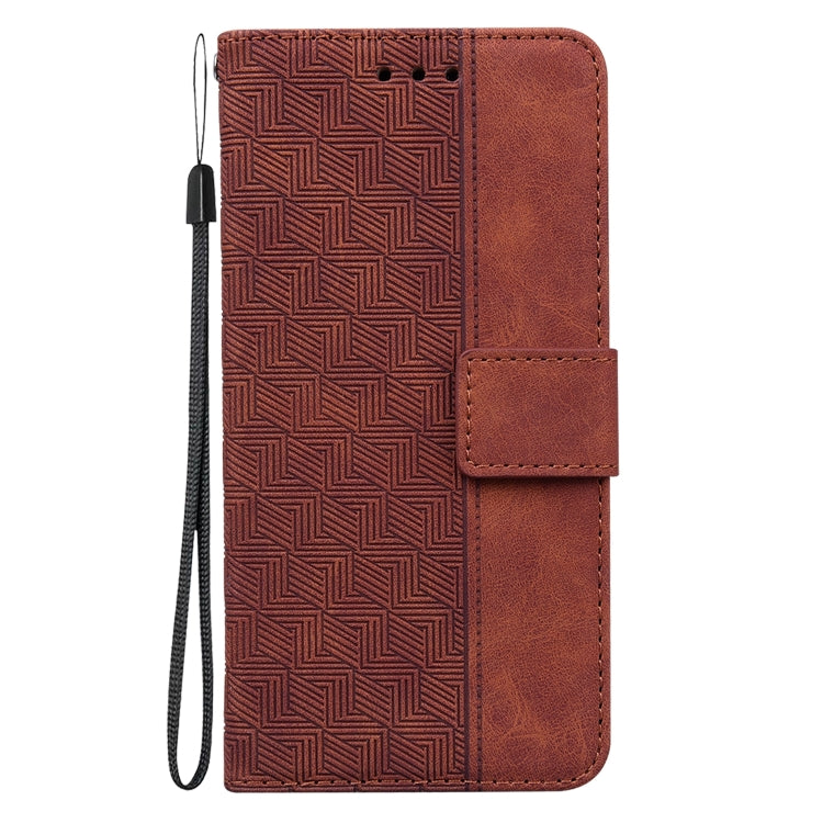 Custodia per telefono in pelle goffrata geometrica, For OPPO Reno11 Pro 5G Global, For OPPO A59 5G / A2M, For OPPO A38 4G / A18, For OPPO A58 4G