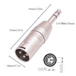 Adattatore 6,35 mm TRS maschio a XLR maschio 3 pin