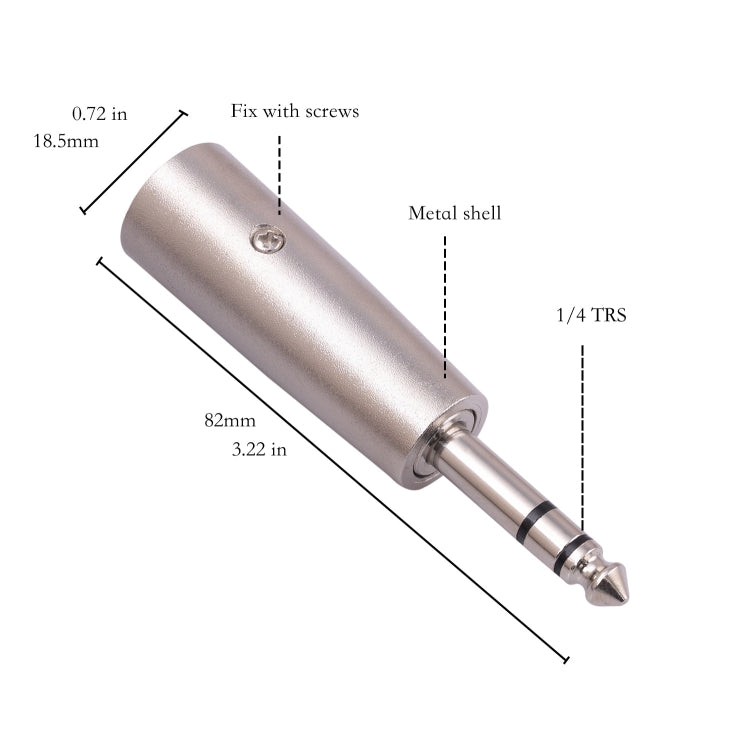 Adattatore maschio 6,35 mm 1/4 TRS a XLR 3 pin maschio