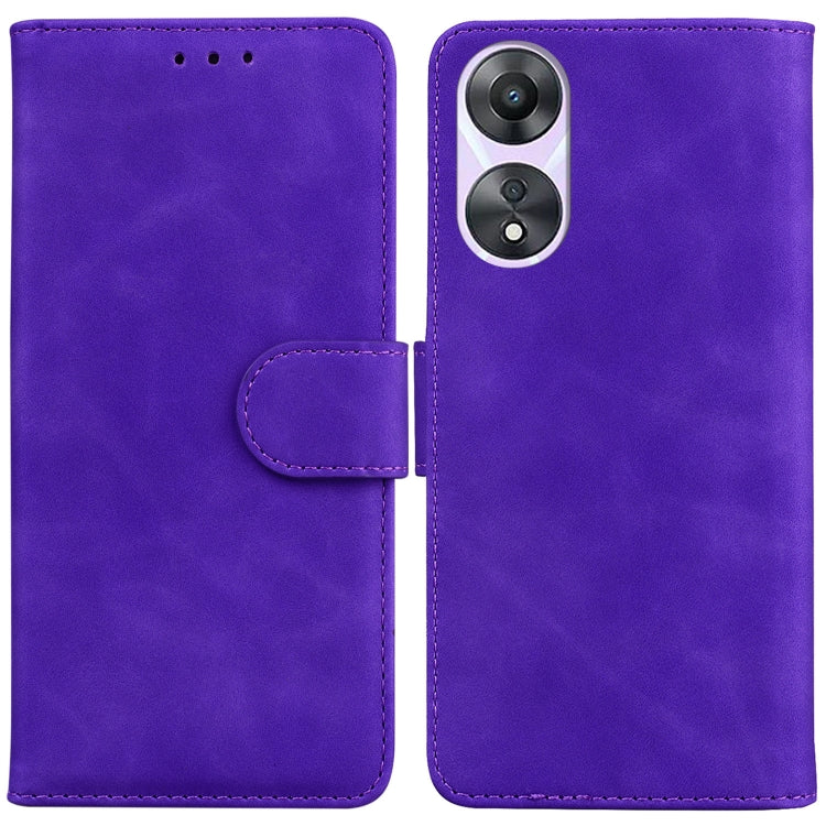 Custodia per telefono in pelle con vibrazione in puro colore Skin Feel, For OPPO A78 4G, For OPPO A98 5G / F23 5G India