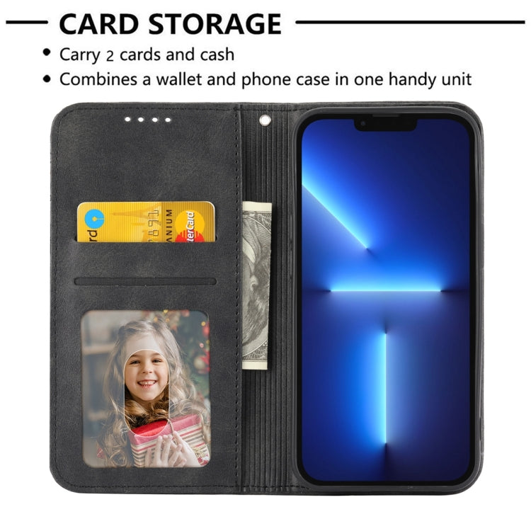 Custodia per telefono in pelle magnetica con struttura in vitello a griglia cubica, For Realme 11 Pro