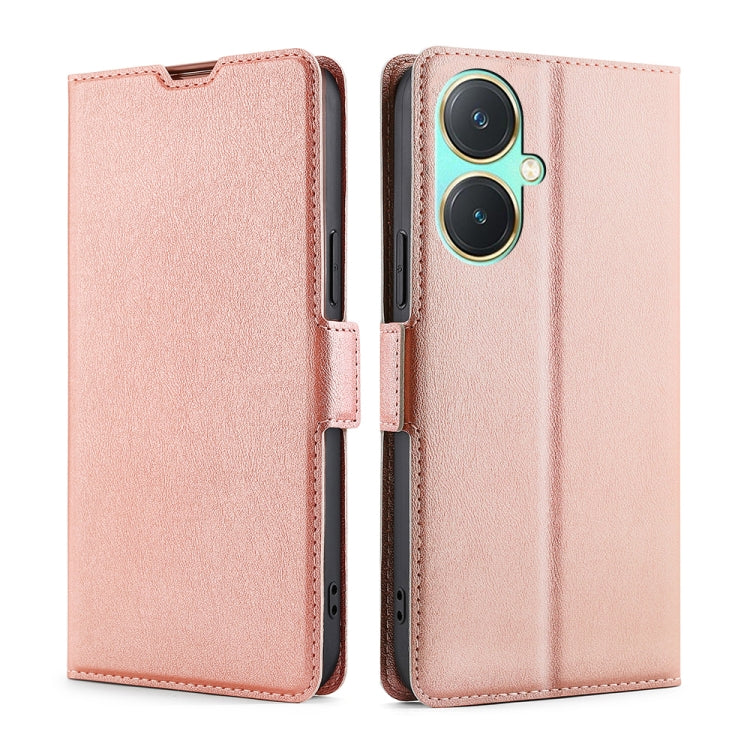 Custodia per telefono in pelle flip orizzontale con fibbia laterale ultrasottile, For vivo Y78 5G, For vivo Y27 4G