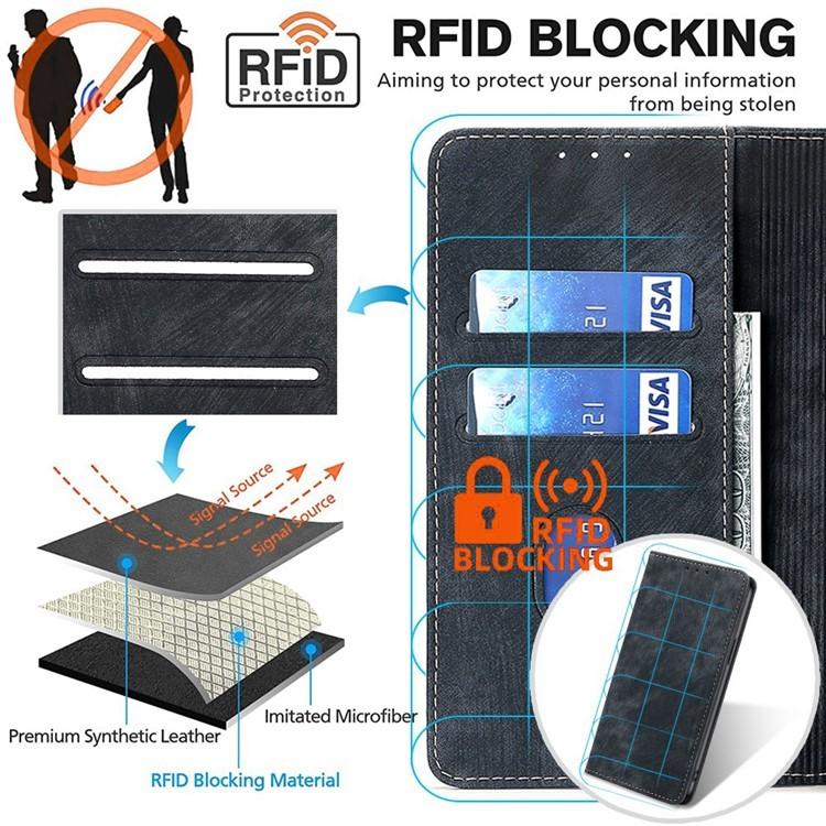 Custodia per telefono in pelle magnetica con spazzola antifurto RFID, For vivo X300 Ultra 5G, For vivo S50 Pro mini 5G, For vivo S50 5G, For vivo X300 Pro 5G