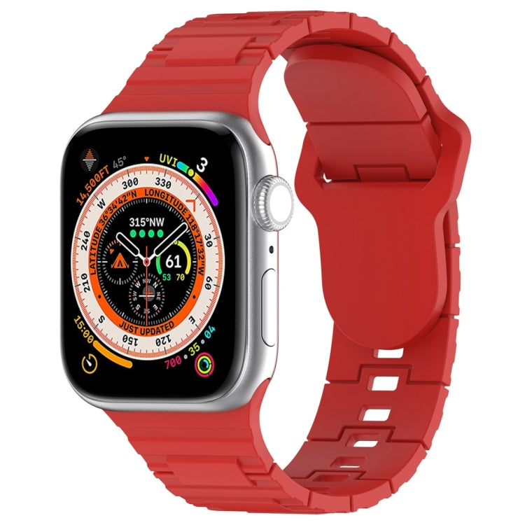 Cinturino in silicone stile armatura con fibbia quadrata, For Apple Watch 7 45mm
