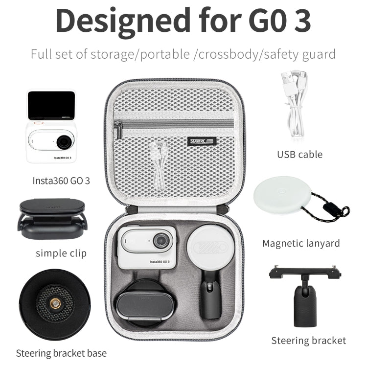 Custodia portatile in PU per Insta360 GO 3 e GO 3S