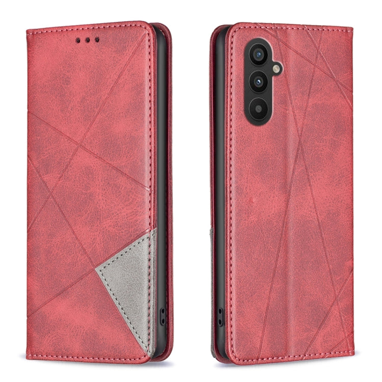 Custodia pelle magnetica con trama a rombo per Samsung Galaxy A25 5G, M34 5G