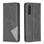 Custodia pelle magnetica con trama a rombo per Samsung Galaxy A25 5G, M34 5G