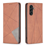 Custodia pelle magnetica con trama a rombo per Samsung Galaxy A25 5G, M34 5G